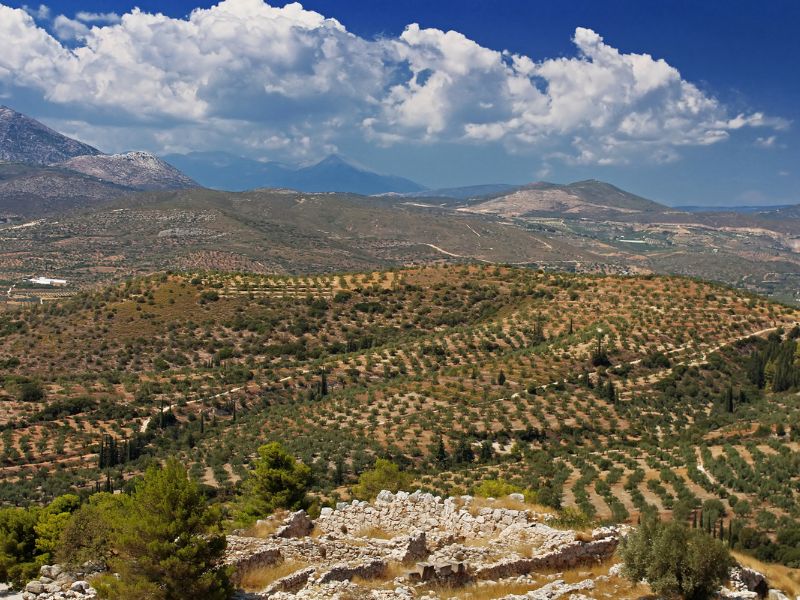 Green hills and valleys in Peloponnese